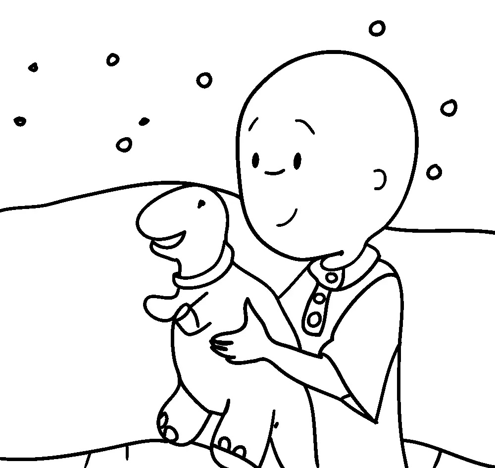 Çocuklar İçin Caillou Boyama Sayfaları 