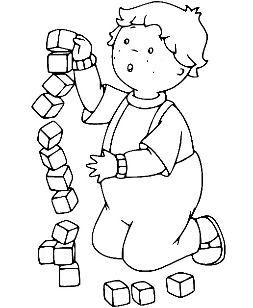 Çocuklar İçin Caillou Boyama Sayfaları 