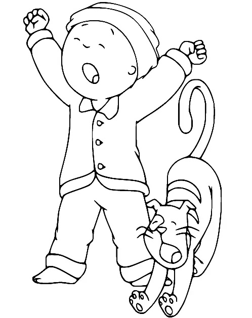 Çocuklar İçin Caillou Boyama Sayfaları 