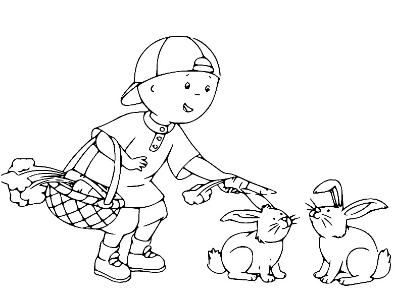 Çocuklar İçin Caillou Boyama Sayfaları 