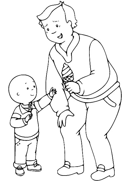 Çocuklar İçin Caillou Boyama Sayfaları 