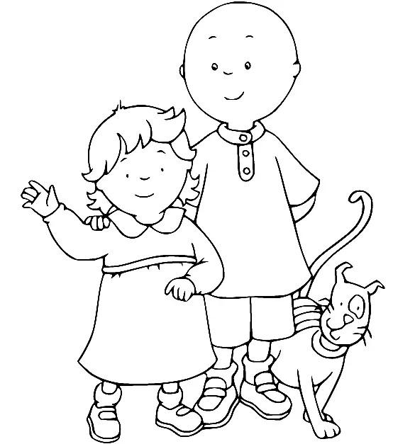 Çocuklar İçin Caillou Boyama Sayfaları 
