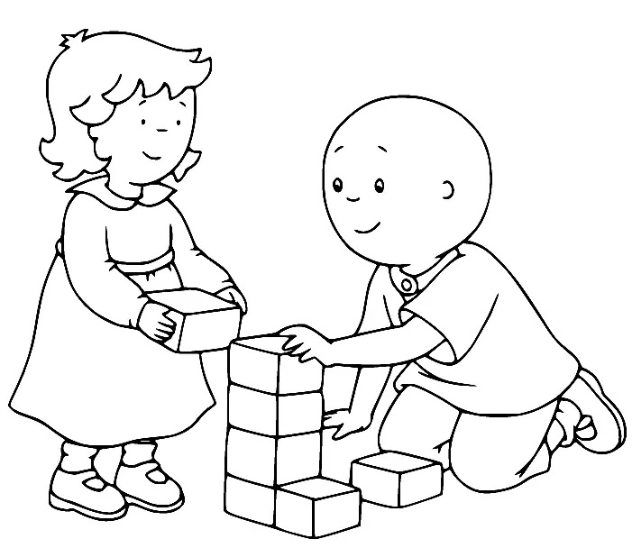 Çocuklar İçin Caillou Boyama Sayfaları 