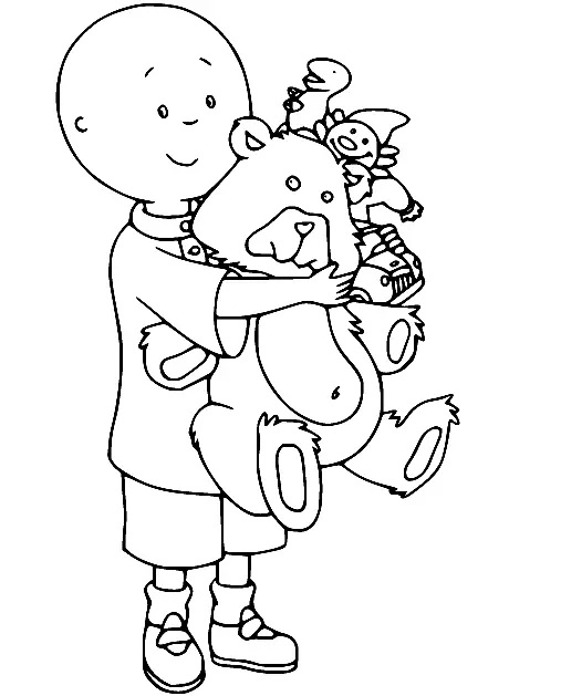 Çocuklar İçin Caillou Boyama Sayfaları 