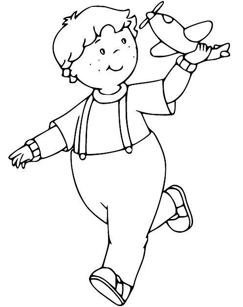 Çocuklar İçin Caillou Boyama Sayfaları 