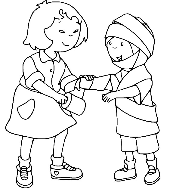 Çocuklar İçin Caillou Boyama Sayfaları 