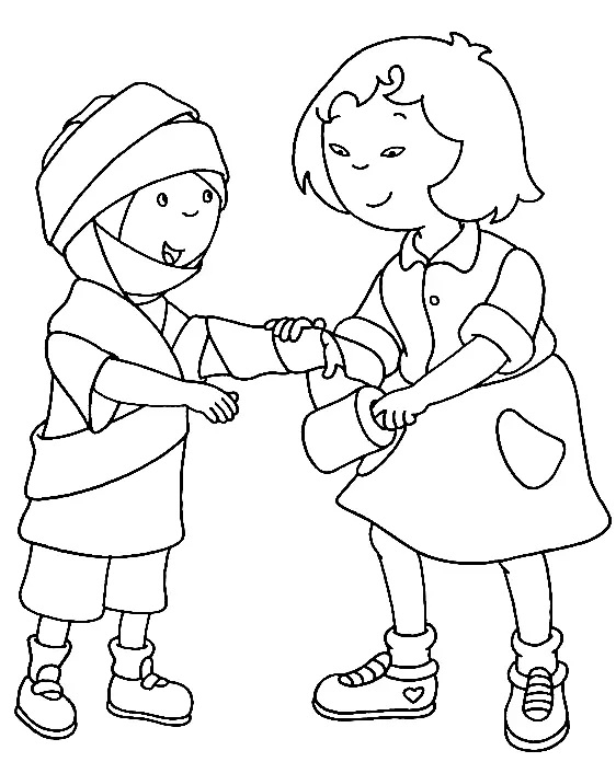 Çocuklar İçin Caillou Boyama Sayfaları 