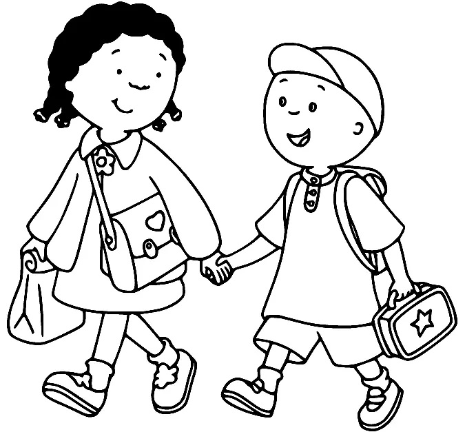Çocuklar İçin Caillou Boyama Sayfaları 