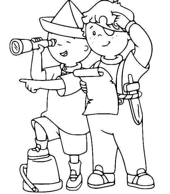 Çocuklar İçin Caillou Boyama Sayfaları 