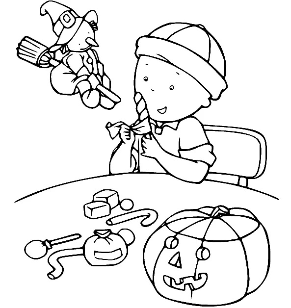 Çocuklar İçin Caillou Boyama Sayfaları 