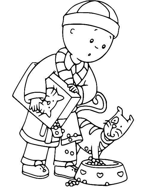 Çocuklar İçin Caillou Boyama Sayfaları 