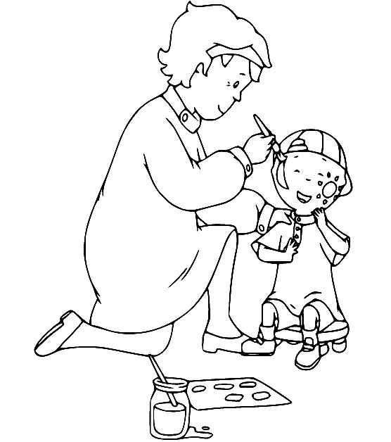 Çocuklar İçin Caillou Boyama Sayfaları 