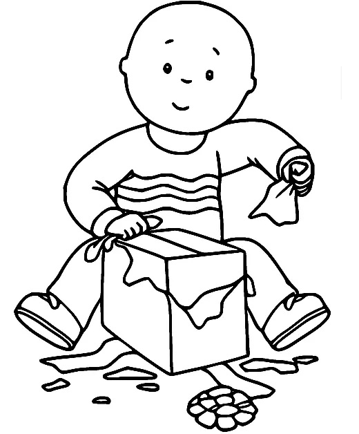 Çocuklar İçin Caillou Boyama Sayfaları 