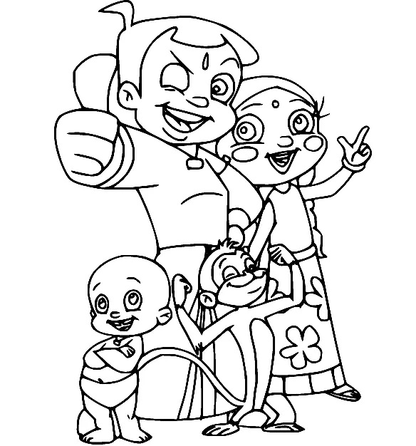 Çocuklar İçin Chhota Bheem Boyama Sayfaları 