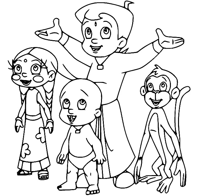 Çocuklar İçin Chhota Bheem Boyama Sayfaları 