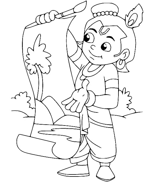 Çocuklar İçin Chhota Bheem Boyama Sayfaları 