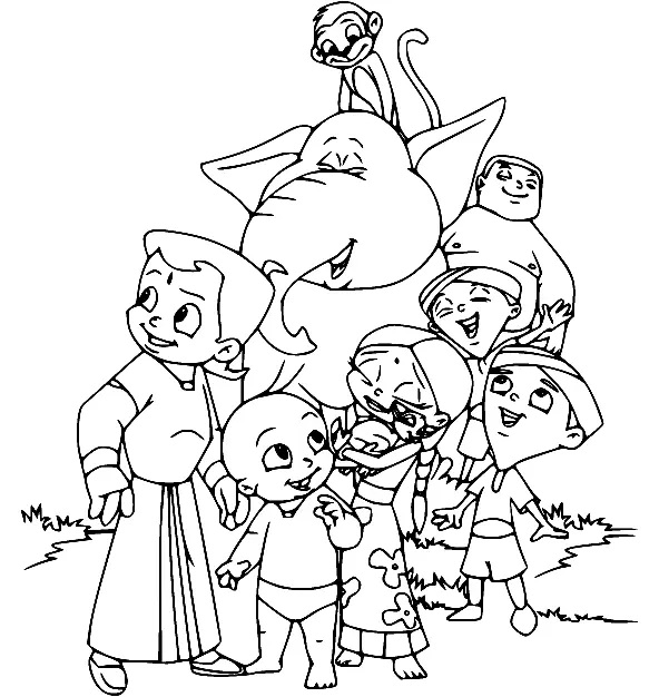 Çocuklar İçin Chhota Bheem Boyama Sayfaları 