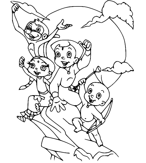 Çocuklar İçin Chhota Bheem Boyama Sayfaları 