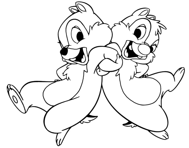 Çocuklar İçin chip-and-dale Boyama Sayfaları 