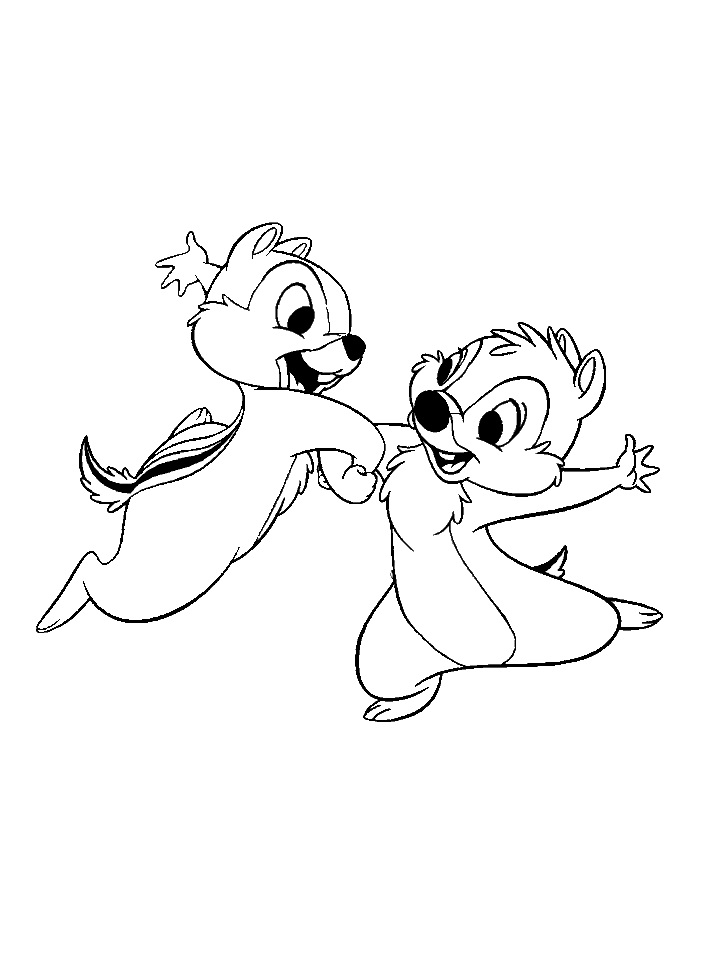 Çocuklar İçin chip-and-dale Boyama Sayfaları 