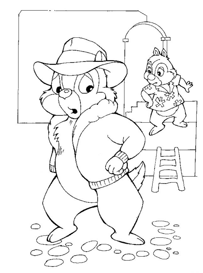 Çocuklar İçin chip-and-dale Boyama Sayfaları 