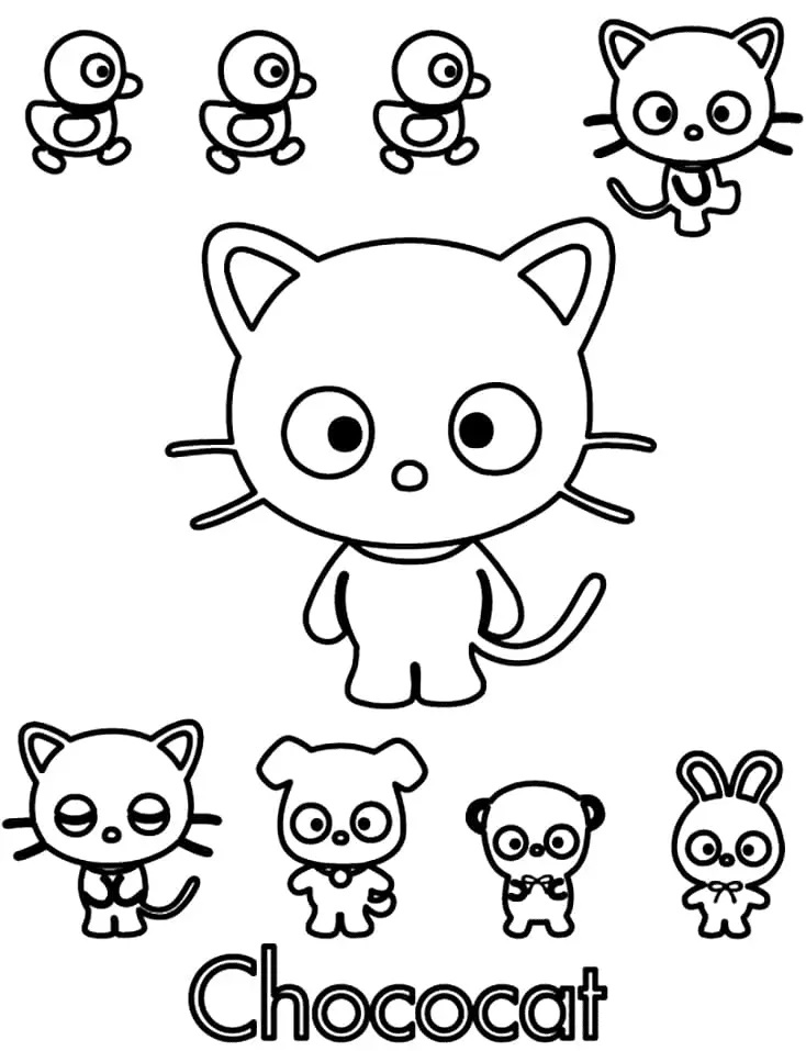 Çocuklar İçin Chococat Boyama Sayfaları 