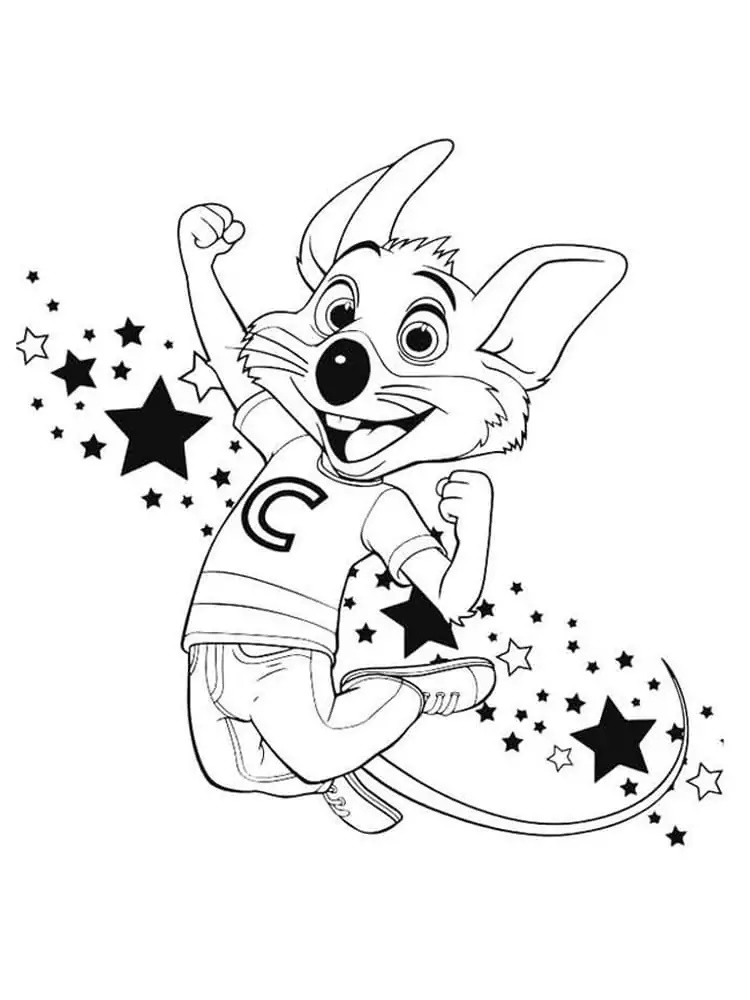 Çocuklar İçin Chuck e Cheese Boyama Sayfaları 