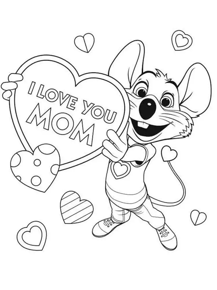 Çocuklar İçin Chuck e Cheese Boyama Sayfaları 