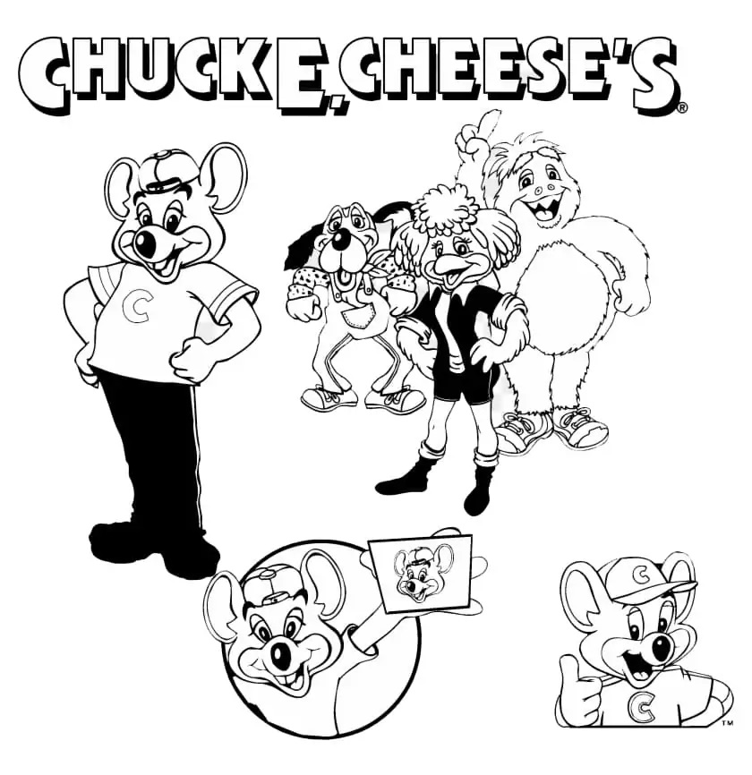 Çocuklar İçin Chuck e Cheese Boyama Sayfaları 