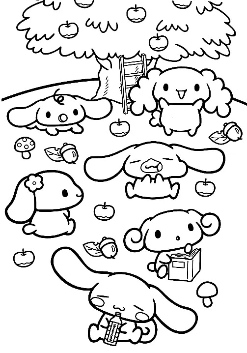 Çocuklar İçin Cinnamoroll Boyama Sayfaları 