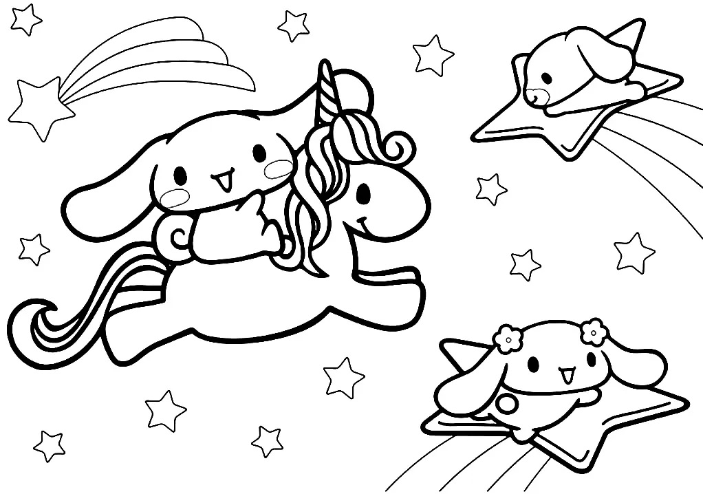 Çocuklar İçin Cinnamoroll Boyama Sayfaları 