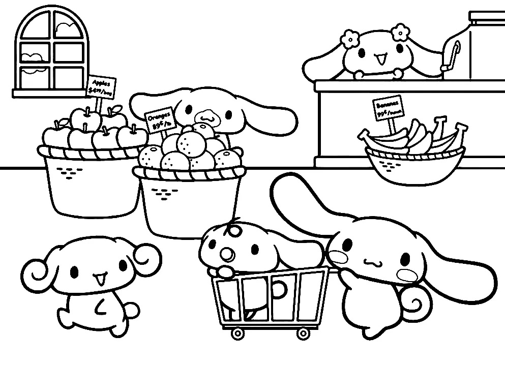 Çocuklar İçin Cinnamoroll Boyama Sayfaları 