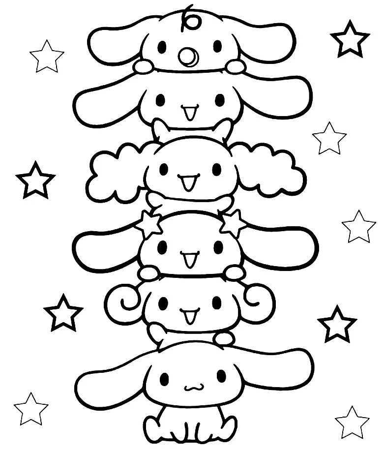 Çocuklar İçin Cinnamoroll Boyama Sayfaları 