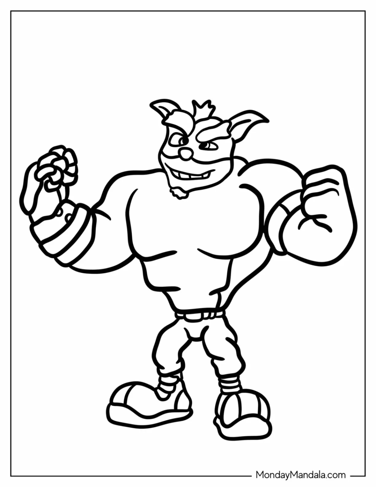 Çocuklar İçin Crash Bandicoot Boyama Sayfaları 