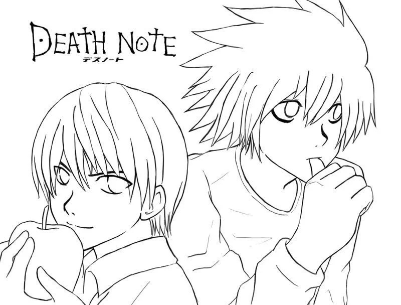 Çocuklar İçin Death Note Boyama Sayfaları 