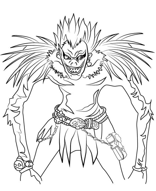 Çocuklar İçin Death Note Boyama Sayfaları 