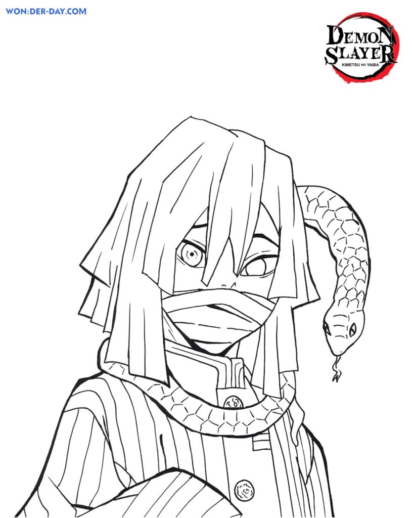 Çocuklar İçin Demon Slayer Boyama Sayfaları 