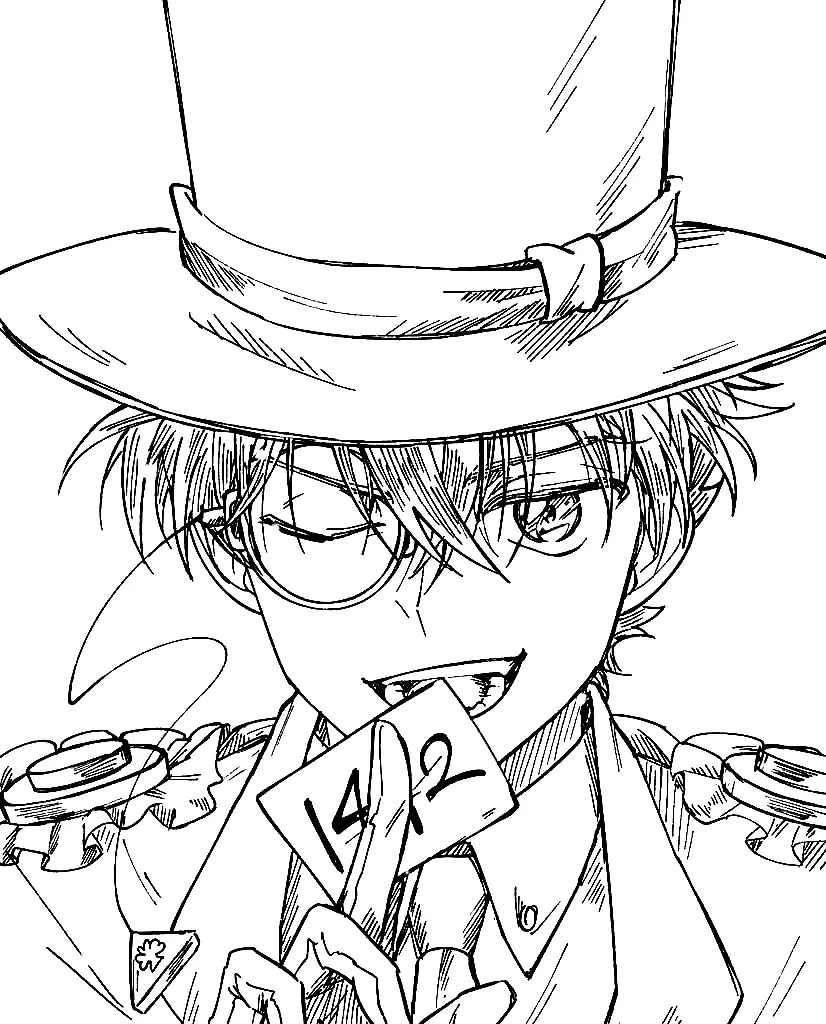 Çocuklar İçin Detective Conan Boyama Sayfaları 