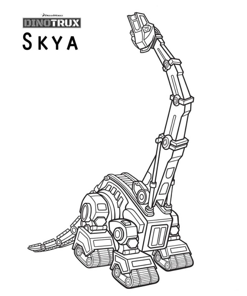 Çocuklar İçin Dinotrux Boyama Sayfaları 