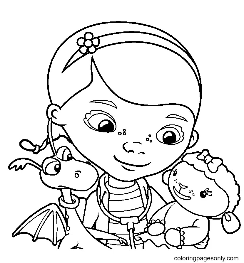 Çocuklar İçin Doktor Mcstuffins Boyama Sayfaları 