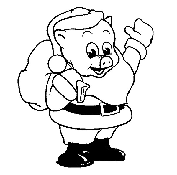 Çocuklar İçin Domuz Wiggly Boyama Sayfaları 