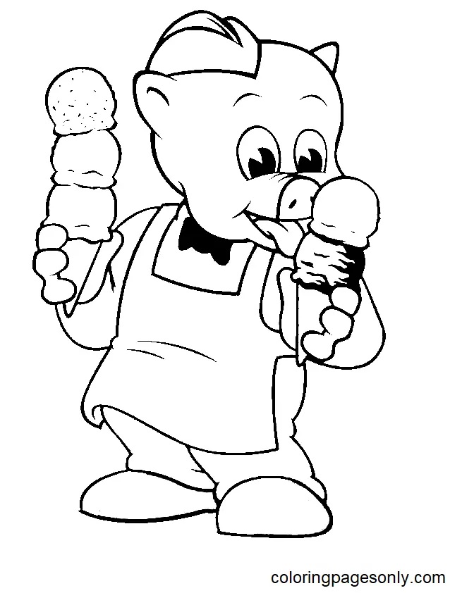 Çocuklar İçin Domuz Wiggly Boyama Sayfaları 