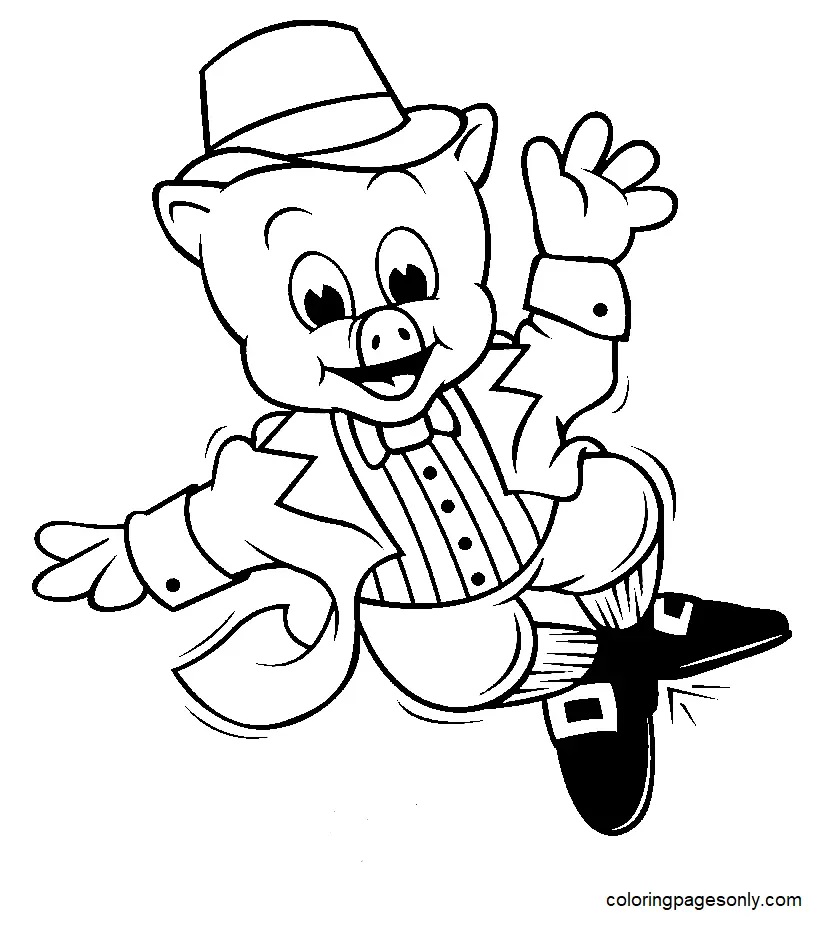 Çocuklar İçin Domuz Wiggly Boyama Sayfaları 