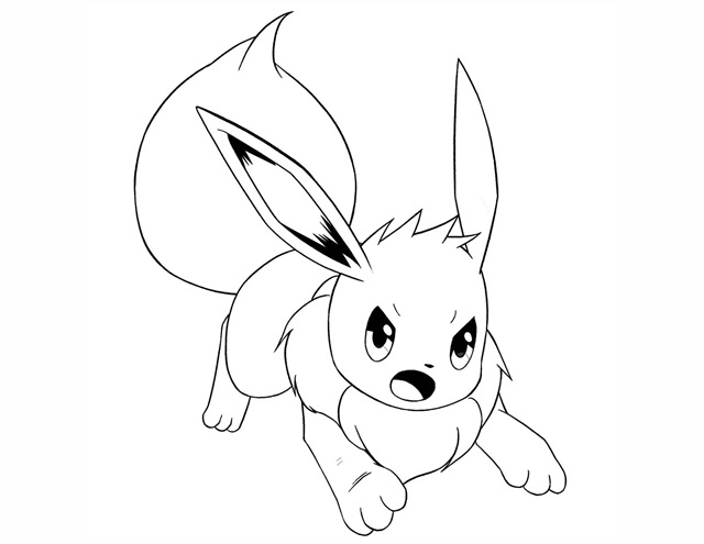 Çocuklar İçin Eevee Pokemon Boyama Sayfaları 