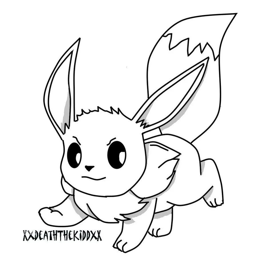 Çocuklar İçin Eevee Pokemon Boyama Sayfaları 