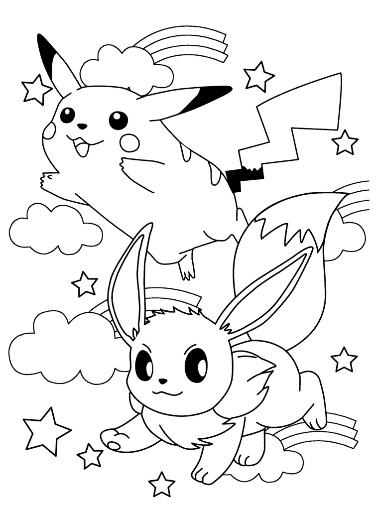 Çocuklar İçin Eevee Pokemon Boyama Sayfaları 
