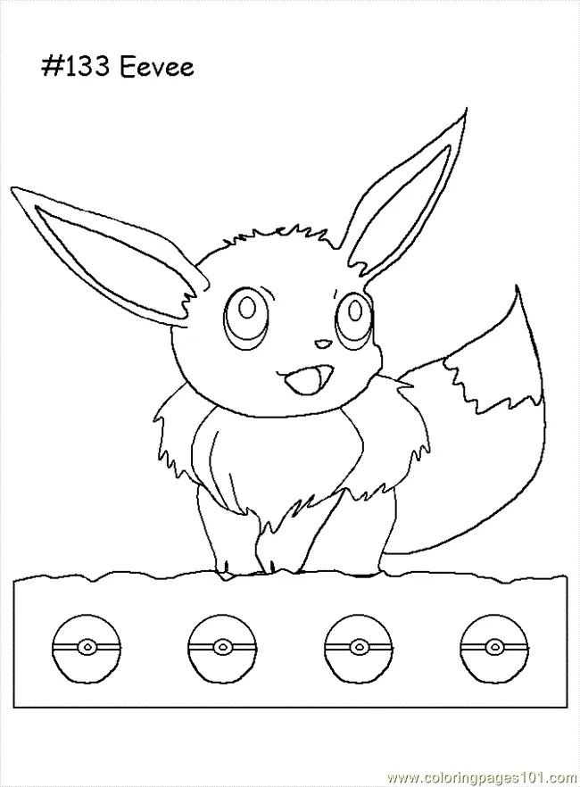 Çocuklar İçin Eevee Pokemon Boyama Sayfaları 