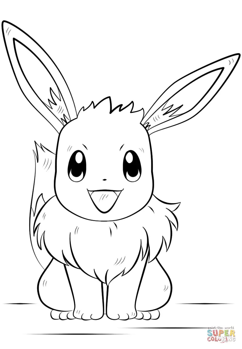Çocuklar İçin Eevee Pokemon Boyama Sayfaları 