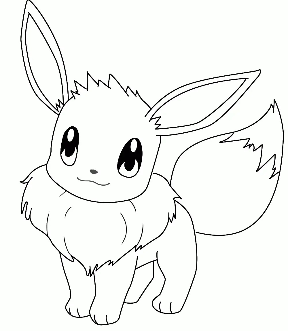 Çocuklar İçin Eevee Pokemon Boyama Sayfaları 
