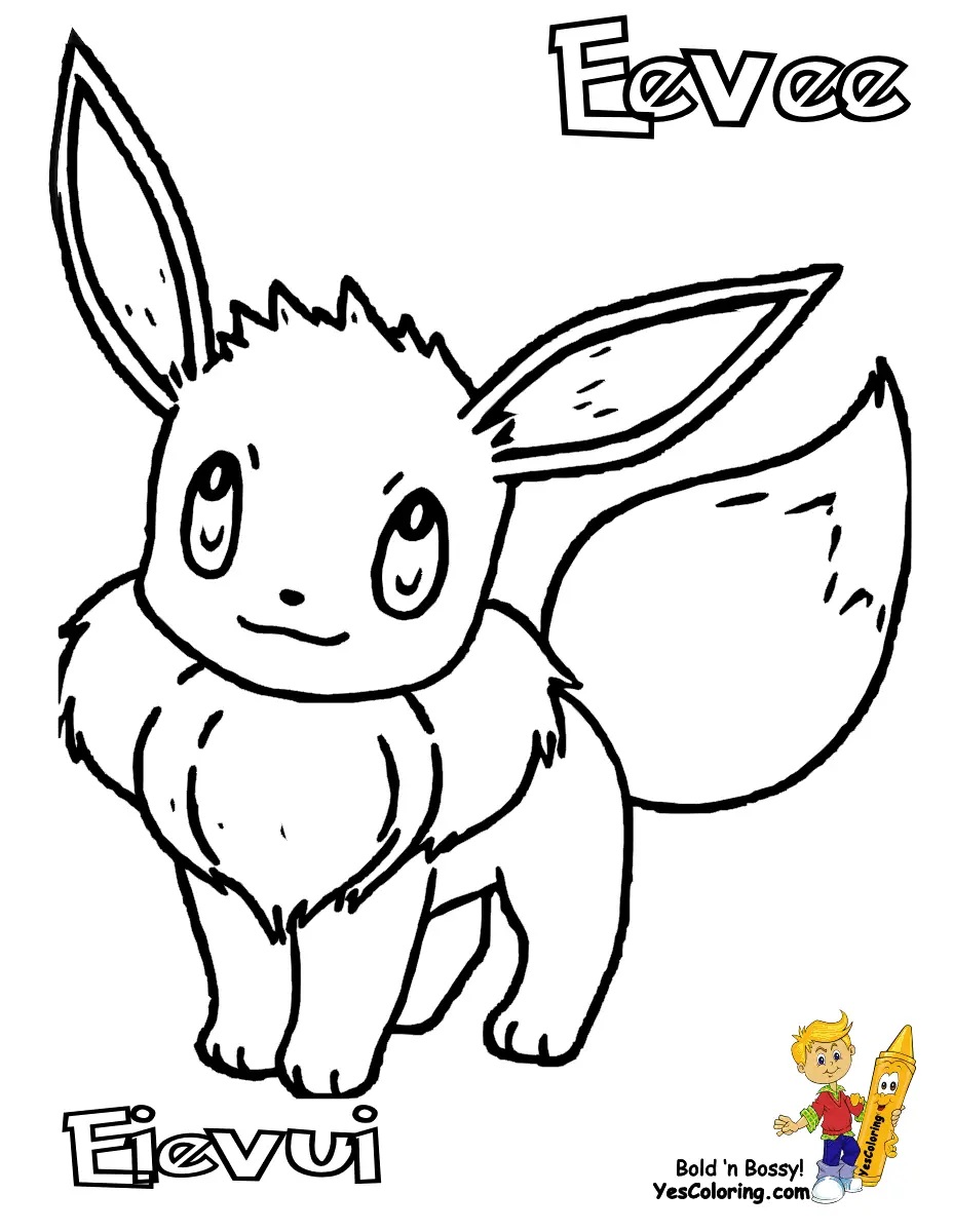 Çocuklar İçin Eevee Pokemon Boyama Sayfaları 